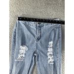 Rue 21 Jeans Junior 9 Flare Leg Bell Bottom Distressed Light Wash Stretch Y2K Photo 2