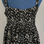 Earth Song Black White Print Cotton Summer Dress Size M Photo 3