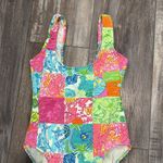 Lilly Pulitzer  White Label Pink Patchwork One Piece Swimsuit size 12 Photo 1