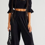 Free People  ENDLESS SUMMER  AT EASE SET CROP TOP & PANT SET size medium NWOT Photo 0