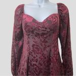 City Studio Women’s Dark Coquette Burnout Velvet Dress Sz. S Bustier Burgundy Pink Photo 3