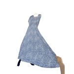 D1 Pineapples Maxi Dress Blue White Zebra Print V Neck Caftan Style M Size M Photo 6