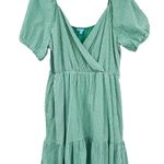 Draper James RSVP Gingham Dress Sz 2XL Cottagecore Surplice Western Puff Sleeve Green Photo 0