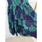 Modcloth  DuPenny Peacock Print Tea Length Dress Size 8 Fit Flare Small FLAW Photo 4