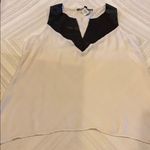 Love Stitch Ivory & Faux Leather Tank Top Blouse Black Size M Photo 0