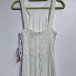 AQUA  Ivy White Sequined Cross Neck Halter Maxi Gown Sz 8 NWT Photo 12