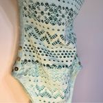 Source Unknown Women’s One Piece Crochet Sheer Swimsuit Button Detail Adjustable Straps Size 10 Photo 4