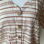 Universal Threads Universal Thread Orange and White Striped Button Front Tie Front Top Sz Small Photo 2