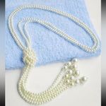 Creative Korean Style Faux Pearl Multilayer Knot‎ Sweater Chain Long Necklace Photo 2