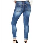 BLOOMROCKS Melrose Pearls Fray Cuff Ankles Jeans Blue Size 28 Photo 4