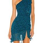 Karina Grimaldi  Revolve Tana Blue Ruffle Mini Dress One Shoulder Photo 0