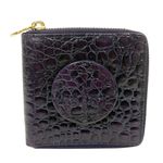 Tory Burch  Purple Full Zip Leather Embossed Multi Card Wallet Photo 0