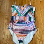 La Blanca NWT!  Ocean Tides Striped One-Piece Swimsuit Photo 2
