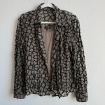 Samuel Dong Women’s Lace Textured Collared Button Down Long Sleeve w/Camisole‎ L Tan Size L Photo 3