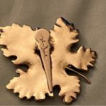 Sylvia Dahl Signed Brooch Scarf Clip Bronze Butterfly Silver Maple Leaf 2x2.5” Brown Photo 4