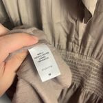 DO+BE NWT  Taupe drop waist tie neck long sleeve mini dress size medium Photo 9