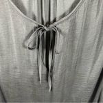 Banana Republic Factory Blouse Front Neck Tie Elastic Cuffs Lightweight L Black Size L Photo 3