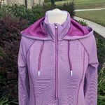 Tangerine Colorful Raspberry Striped Hoodie pullover womens S New Photo 3