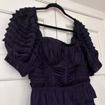 Ulla Johnson Lucette Dress Royal Purple Lago Size 10 Corset Pleated Satin Ruffle Photo 5