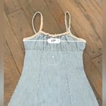 ASOS  Denim Mini Dress Lace Detail Size 6 Medium Photo 4