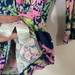 Lilly Pulitzer Tilda Tunic in Indigo All A Glow Neon floral Top Shirt Large Photo 4