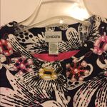 Chico's ⭐️ Vintage Black Pink Floral Corduroy Embroidered Open Jacket Blazer Photo 1