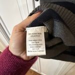 Loft grey black striped merino wool sweater dress M Photo 4