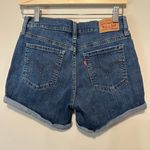 Levi's  Denim Mid-Length Shorts Stretch Dark Wash Women Size 27 Photo 2
