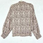 Nation Ltd  Melanie Smocked Peasant Tee Size Medium Antique Leopard Pima Cotton Photo 2