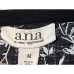 a.n.a  Mini Dress Women's M Black Tina Floral 100% Cotton Pleated Short Sleeve Photo 4