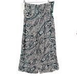 Palazzo Pants Womens 28 Multicolor Paisley Slit Wide Leg Festival Beach Boho NEW Black Photo 2