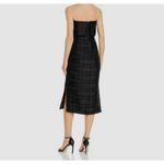 C/MEO COLLECTIVE Black Strapless Side Slit Plaid Refresh Cocktail Dress Size M Photo 1
