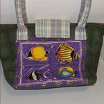 Colorful Fish Print Women's Canvas Bag…Bright and Cheerful Purple Photo 0
