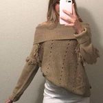Knox Rose Tan Off Shoulder Sweater Photo 0