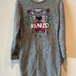 Kenzo Sweatshirt Dress with embroidered signature tiger on front. Size XL Gray Photo 0