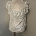 I.N. San Francisco  Off Shoulder White Lace Sheer Floral Blouse.XL Cottagecore Photo 0