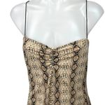 Urban Outfitters Beige Black Snakeskin Sleeveless Cami Mini Bodycon Dress Sz L Photo 4