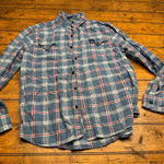 Lucky Brand Classic Fit Plaid Flannel Shirt Women's Size L Blue Red White Photo 0