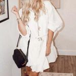 Free People  Sachi Long Sleeve Ruffle Minidress in Ivory Size Small Photo 1