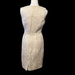 Taylor vintage cream & silver wiggle dress w/ gorgeous faux stones on front EVC Size 2 Photo 3