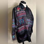 Chico's Womens 100% SILK Embroidered silk Lined Classic blazer Light Jacket|Sz:1 Photo 3