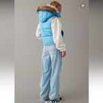 American Eagle AE NWT Faux Fur Hooded Puffer Vest Blue M Photo 2