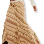 Free People New  Imogene Striped Floral Maxi Skirt Photo 0