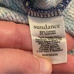 Sundance Sz M Blue Floral Waffle Knit Thermal Button Cuff Velvet Long Sleeve Top Size M Photo 6