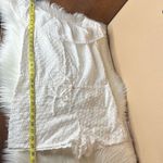 Madewell  White Off the Shoulder Swiss Dot Shorts Romper Size Small Photo 8