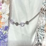 Alfred Dunner Delicate Floral Open Front Blouse W/ Attached Tank and Jeweled Necklace Ensemble Photo 2
