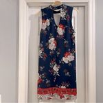 Miami  Women’s Navy Blue Floral Sleeveless Dress Sz Medium Photo 2