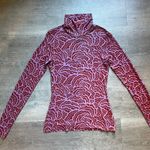 A.L.C. James Red And Pink Print Long Sleeves Mock Neck Fitted Blouse Size S Photo 1