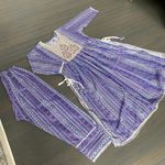 Cotton Nayra Cut Beautiful Kurti Set Indian Women Wedding Wear Ethnic Kurta Set Blue Size XL Photo 0