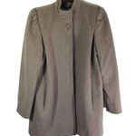 KAREN Women's Medium Tan Pinstripe Button Front, Vintage Coat Photo 0